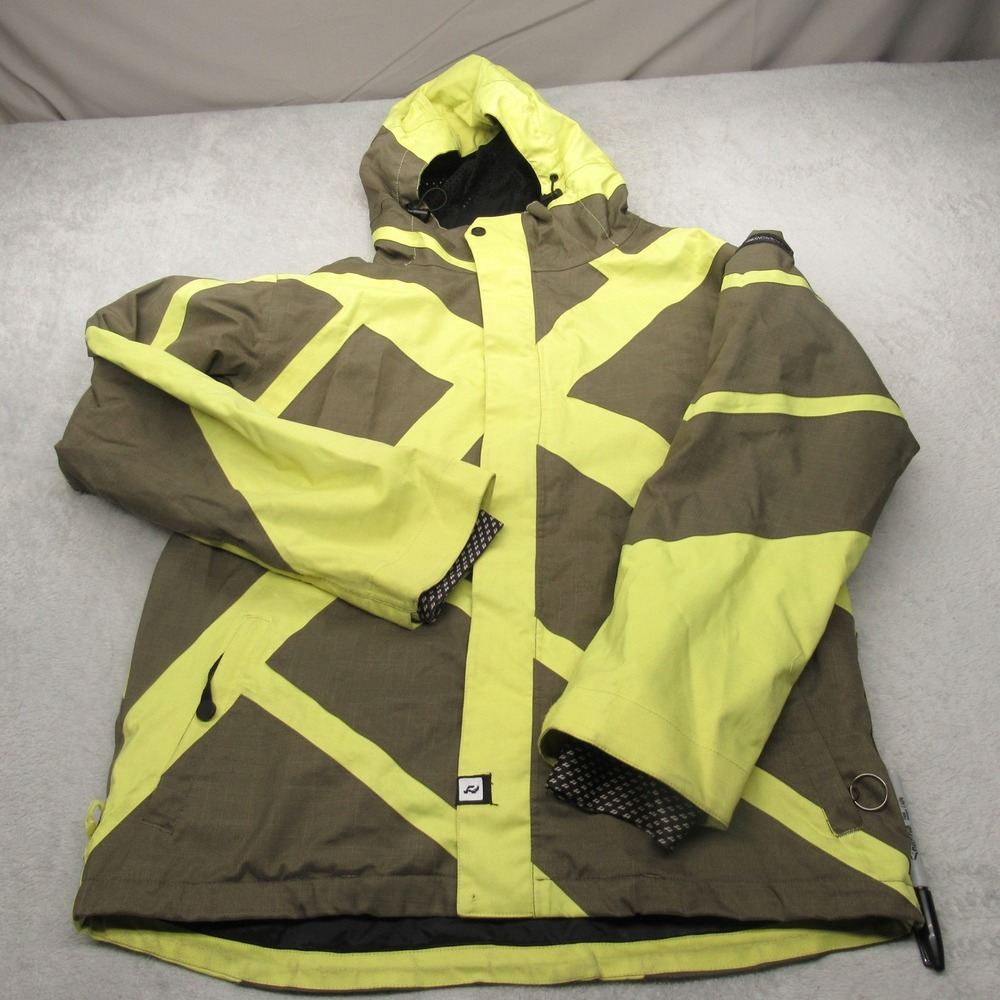 Ride Jacket Men Medium Yellow Brwn Waterproof Ski Snowboard Jacket Canvas Rugged